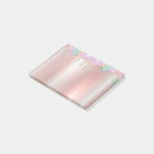 Notes Post-it® Pailletées Or Rose Clair (Incliné)