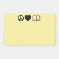 Notes Post-It Paix, Amour & Livres