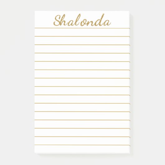 Notes post-it® personnalisées à rayures dorées 4 x (Devant)