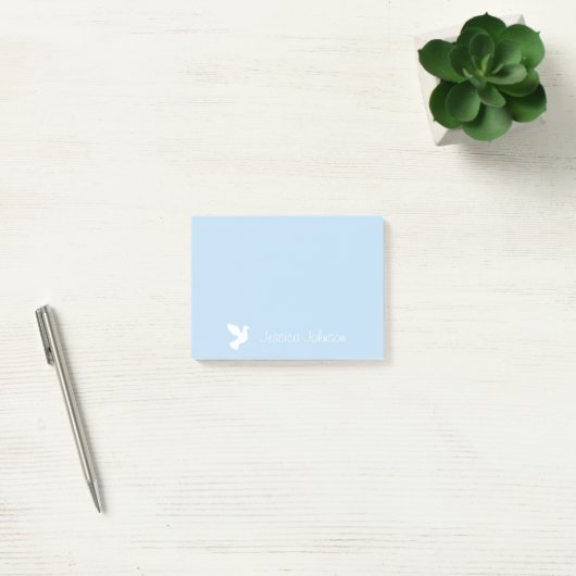 Notes Post-it® personnalisées avec colombes blanch (Bureau)
