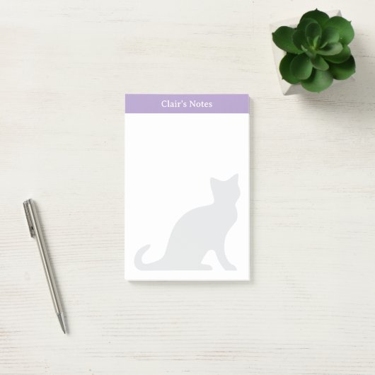 Notes Post-it® personnalisées avec design de chat  (Bureau)