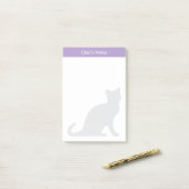 Notes Post-it® personnalisées avec design de chat  (Sur un bureau)