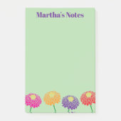 Notes Post-it® personnalisées avec fleurs Zinnia c (Devant)