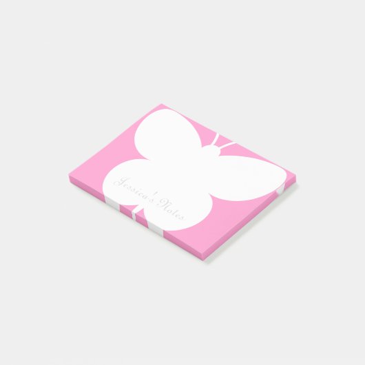 Notes Post-it® personnalisées avec papillon mignon (Incliné)