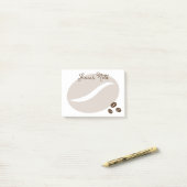 Notes Post-it® personnalisées avec pois de café rô (Sur un bureau)
