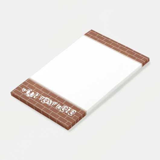 Notes Post-it® personnalisées avec un mur de briqu (Incliné)