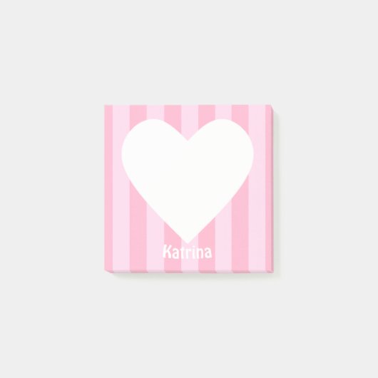 Notes Post-it personnalisées Cute Kawaii Heart Pin (Devant)