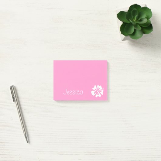 Notes Post-it® personnalisées | Fleur d'hibiscus r (Bureau)
