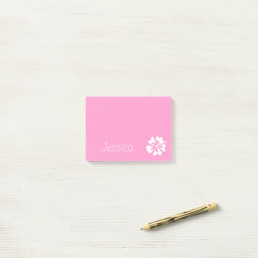 Notes Post-it® personnalisées | Fleur d'hibiscus r (Sur un bureau)