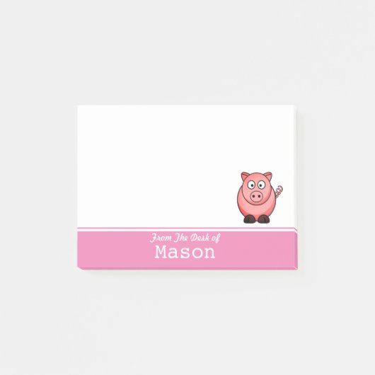 Notes post-it personnalisées Funny Fat Pink Pig (Devant)