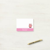 Notes post-it personnalisées Funny Fat Pink Pig (Sur un bureau)