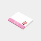 Notes post-it personnalisées Funny Fat Pink Pig (Incliné)