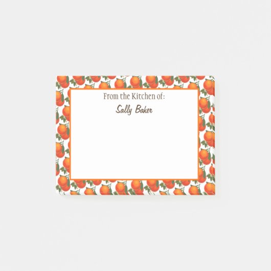 Notes post-it personnalisées Motif des Oranges rét (Devant)