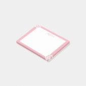 Notes Post-it® personnalisées rose Fleur blanche (Incliné)
