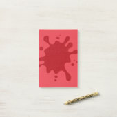 Notes Post-it® personnalisées rouge tomate Splash (Sur un bureau)