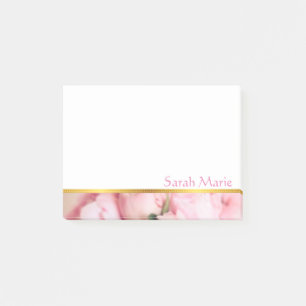 Notes post-it Pink Peony customisées