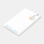 Notes Post-it® pour bébé porteuses de cigogne (Incliné)