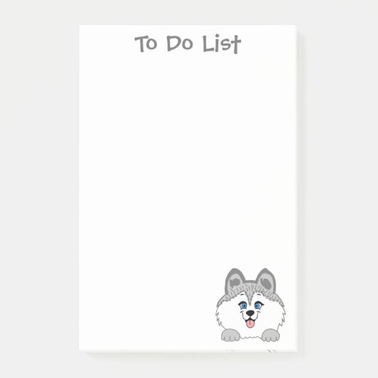 Notes post-it® pour chien Husky 4 x 6 (Devant)
