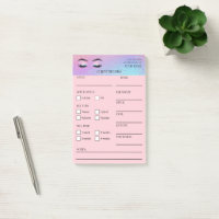 Notes Post-it® pour cliente de cils holographiques