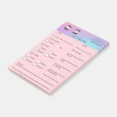 Notes Post-it® pour cliente de cils holographiques (Incliné)