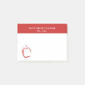 Notes Post-It pour Enseignants avec Pomme (Devant)