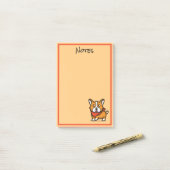 Notes post-it pour le chien de Corgi mignon (Sur un bureau)