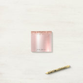 Notes Post-it® pour le nom d'or rose Rose (Sur un bureau)