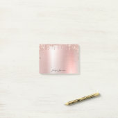 Notes Post-it® pour le nom d'or rose Rose (Sur un bureau)