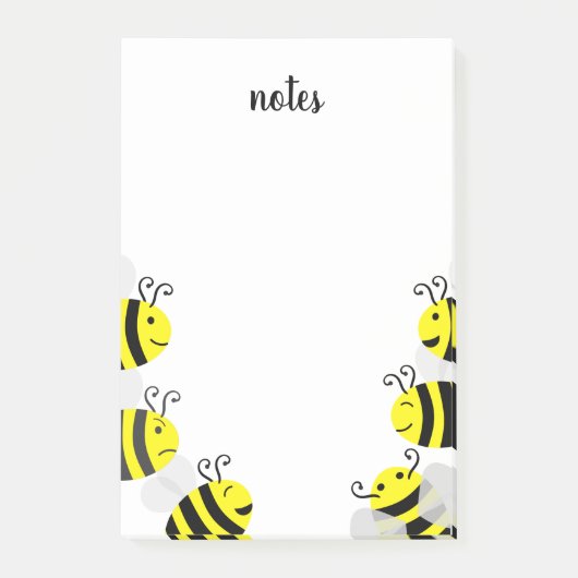 Notes post-it pour les abeilles jolies et les abei (Devant)