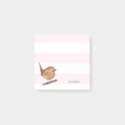Notes post-it® pour les oiseaux en rose (Devant)
