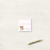 Notes post-it® pour les oiseaux en rose (Sur un bureau)