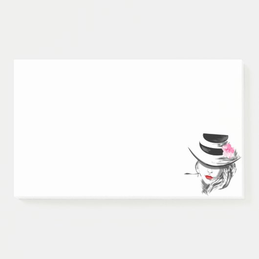 Notes Post-it® pour une femme avec Casquette (Devant)