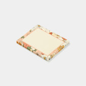 Notes post-it rétro Orange Groove Floral 4x3 (Incliné)