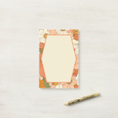 Notes post-it rétro Orange Groove Floral 4x6 (Sur un bureau)
