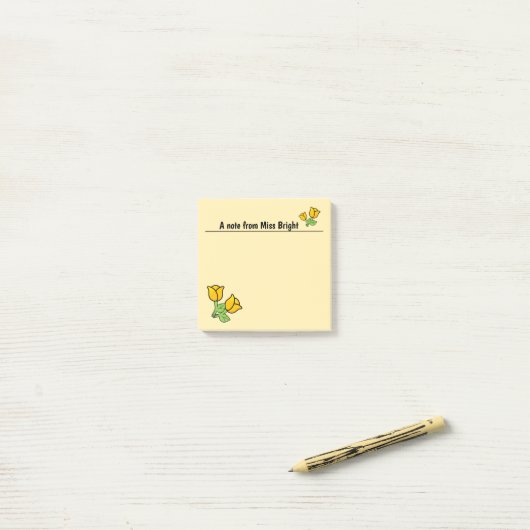 Notes post-it Roses orange (Sur un bureau)