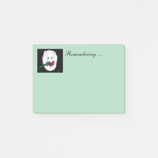 Notes Post-it® Samoyed 4 x 3; Des notes en mémoire (Devant)
