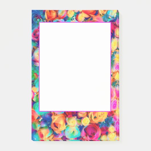 Notes Post-it® sur cadre Rose coloré (Devant)