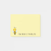 Notes Post-it sur l'abeille souriante mignonne (Devant)
