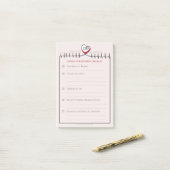 Notes post-it sur le rendez-vous au rythme cardiaq (Sur un bureau)