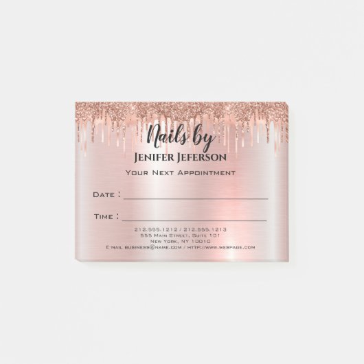 Notes Post-it® sur le rendez-vous des ongles (Devant)