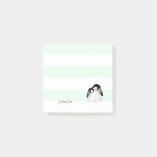 Notes Post-it® sur les pingouins de pinceau