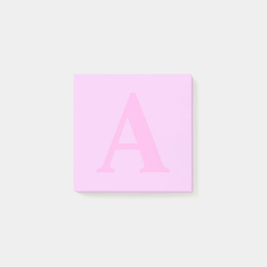 Notes Post-it® sur monogramme rose personnalisé (Devant)