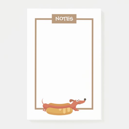 Notes Post-It Teckel Hot Dog (Devant)