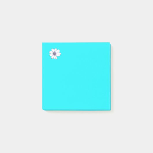 Notes post-it Turquoises du Motif de fleurs (Devant)