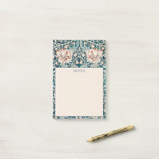 NOTES POST-IT : WILLIAM MORRIS : HONEYSUCKLE (Sur un bureau)