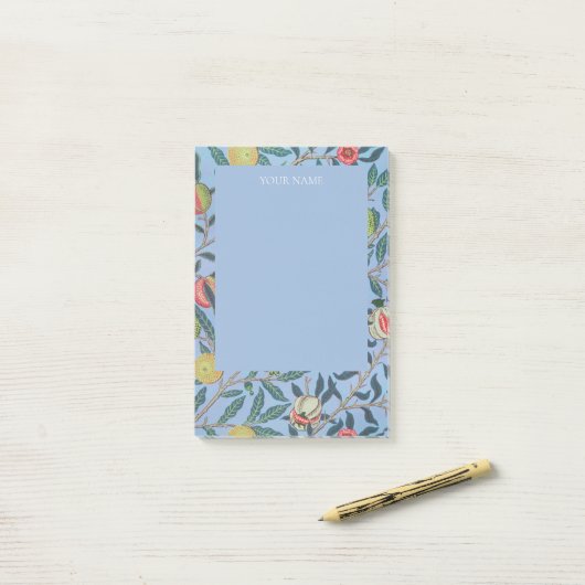 NOTES POST-IT : WILLIAM MORRIS "POMEGRANAT BLEU" (Sur un bureau)