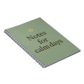 Notes pour des jours calmes – Cahier vert minimali (Côté Droit)