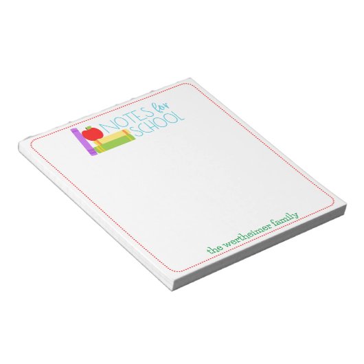 Notes pour le Bloc-notes scolaire (Incliné)