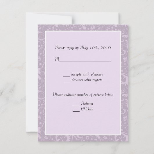 Notes simples du Mariage RSVP Lavender Floral (Devant)