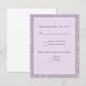 Notes simples du Mariage RSVP Lavender Floral (Devant / Derrière)